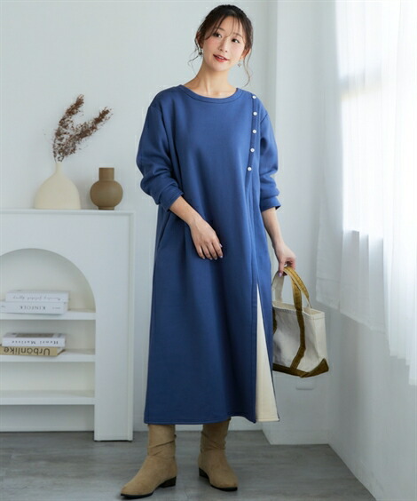 楽天市場】ワンピース 裏起毛 レディース きれいめ 秋 冬 ロング 帯電