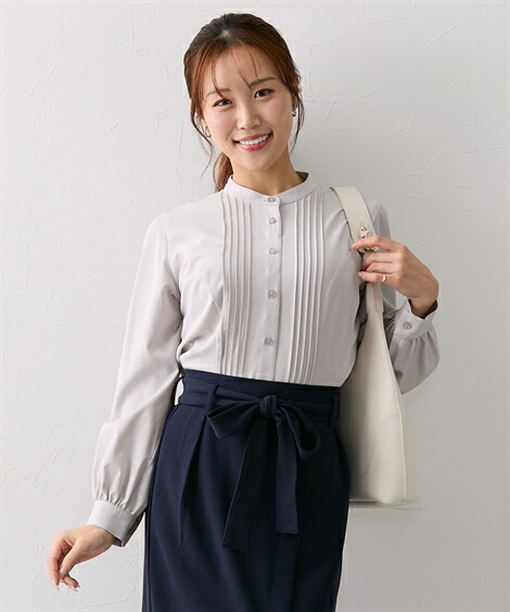 楽天市場】シャツ ブラウス レディース 大きい胸専用 長袖 ピンタック