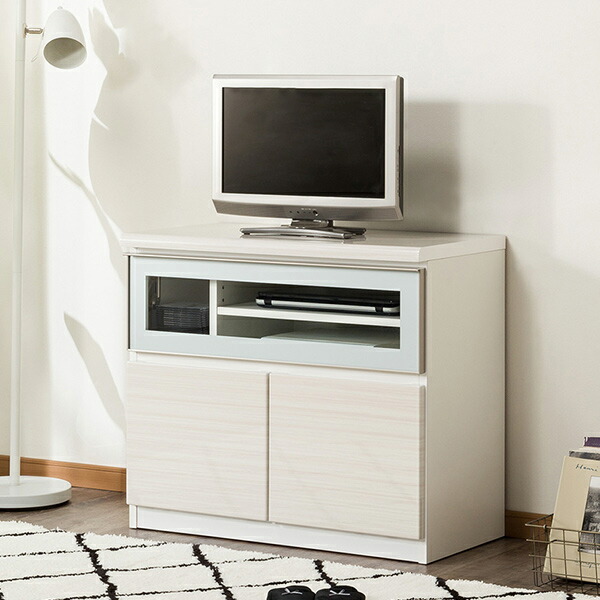 楽天市場】[幅80cm] 光沢のある木目模様が美しいAVキャビネット