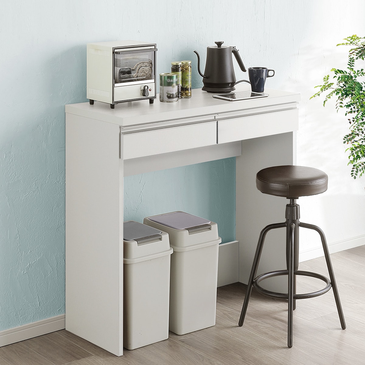 楽天市場】すっきり片付くオープン収納カウンター (幅90cm WH) ニトリ