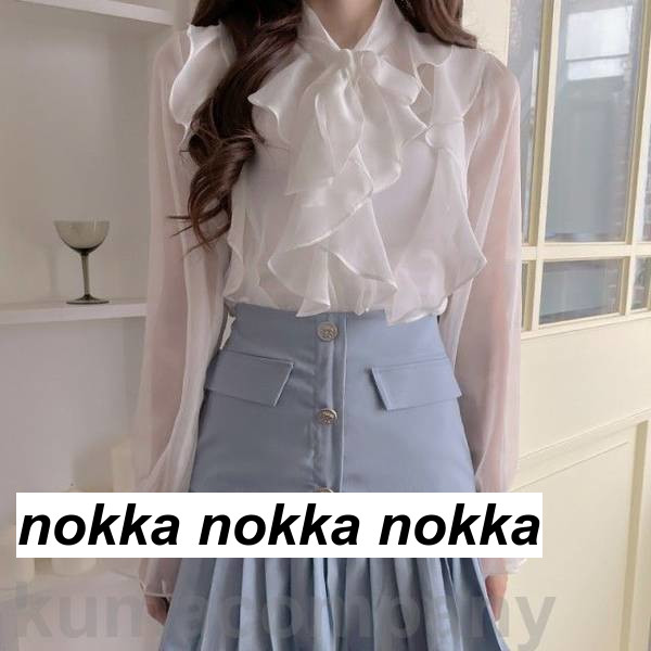 楽天市場】シースルー フリル シャツ ブラウス レディース トップス