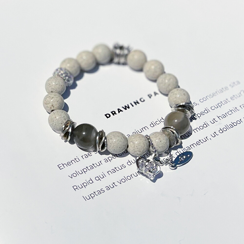 楽天市場】北投石 ブレスレット 6月の誕生石 AAAAランクグレー ムーン