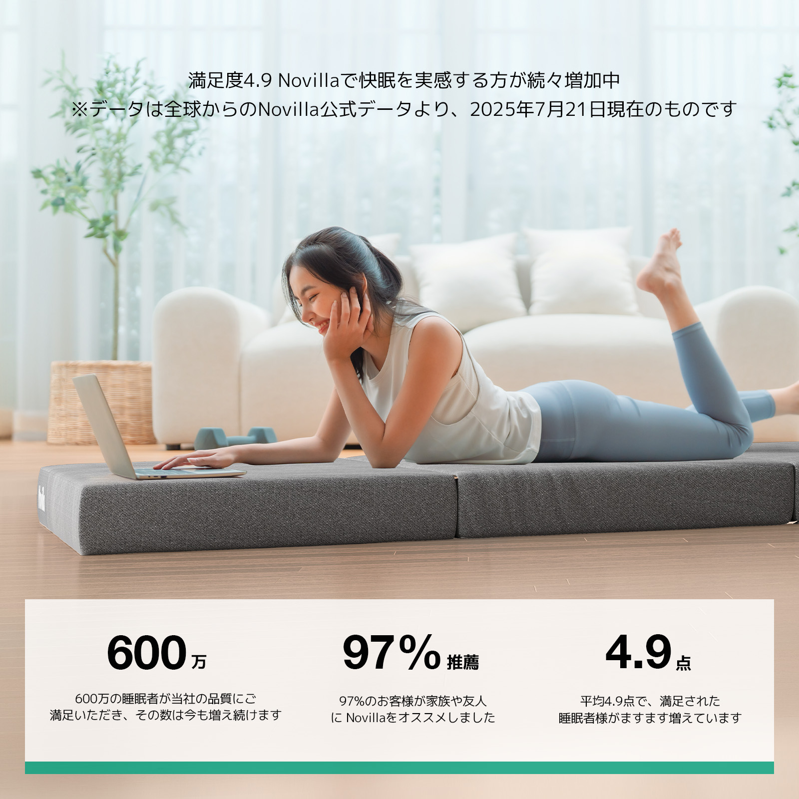 楽天市場】Novilla マットレス 三つ折り高反発 シングル セミダブル