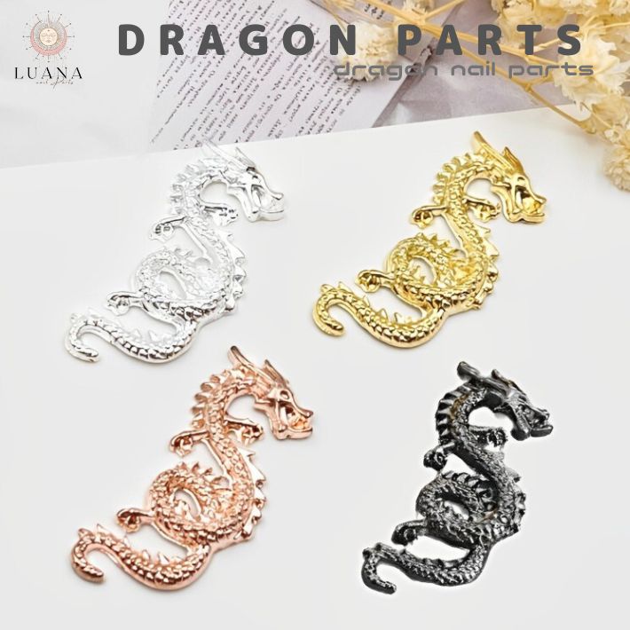 楽天市場】ポイント5倍ネイルパーツ ドラゴン メタル パーツ 2個 龍