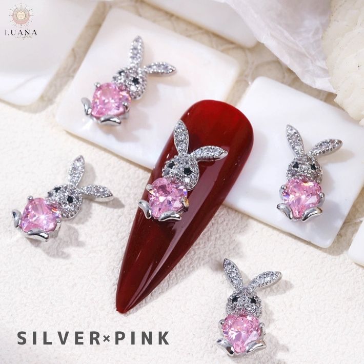 楽天市場】ポイント5倍ネイルパーツ うさぎ ハート 2個 ラビット