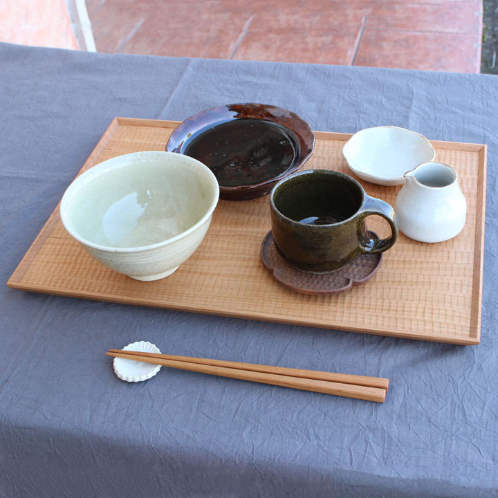 楽天市場】木工房玄 高塚和則 一人膳 長角 チェリー 木立|プレート