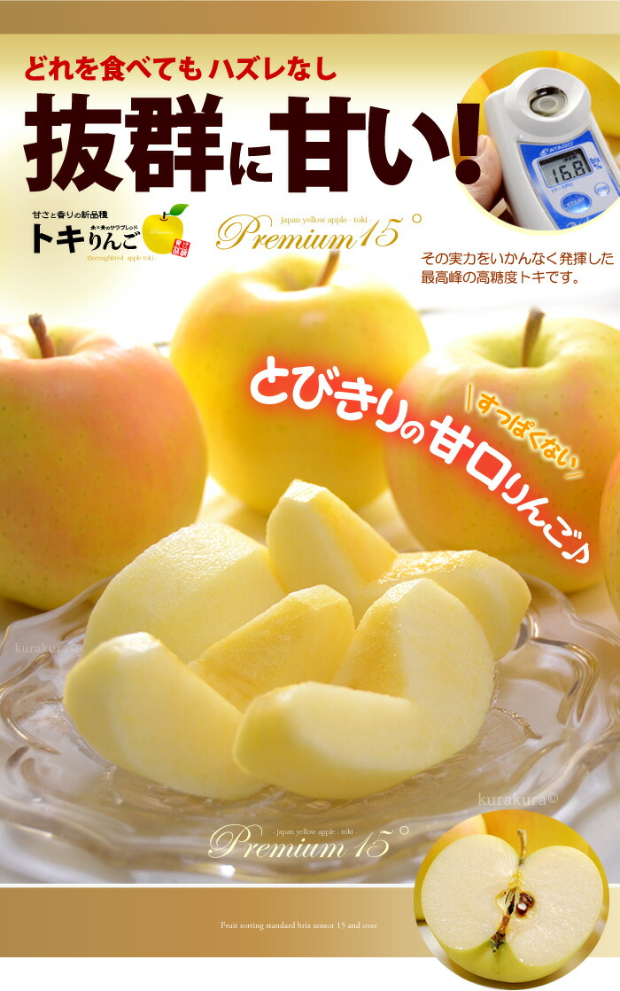 楽天市場】トキりんご プレミアム 15° (約3kg) 青森産 特選 贈答用