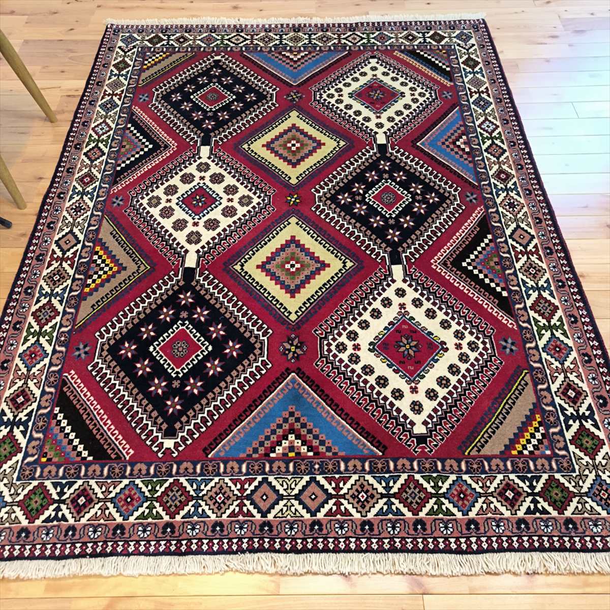 ペルシャ絨毯 ヤラメ絨毯 座布団 手織り イラン 座布団ヤラメ(17