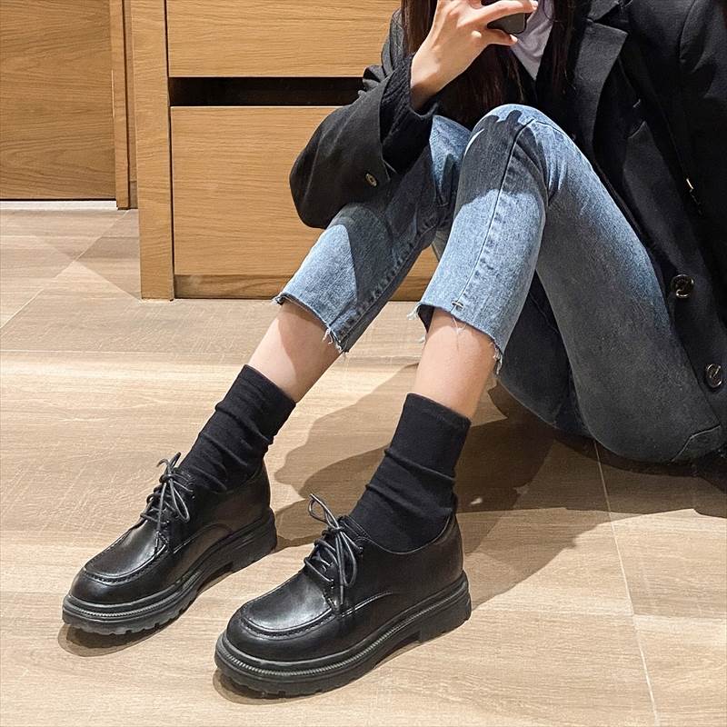 楽天市場】レディース レザー シューズ 革靴 ローファー 厚底 くつ