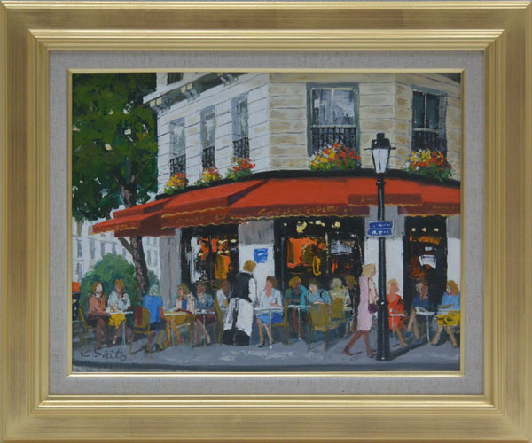 楽天市場】絵画 油絵F6パリのカフェ 斉藤 要画【当日出荷可能】【送料