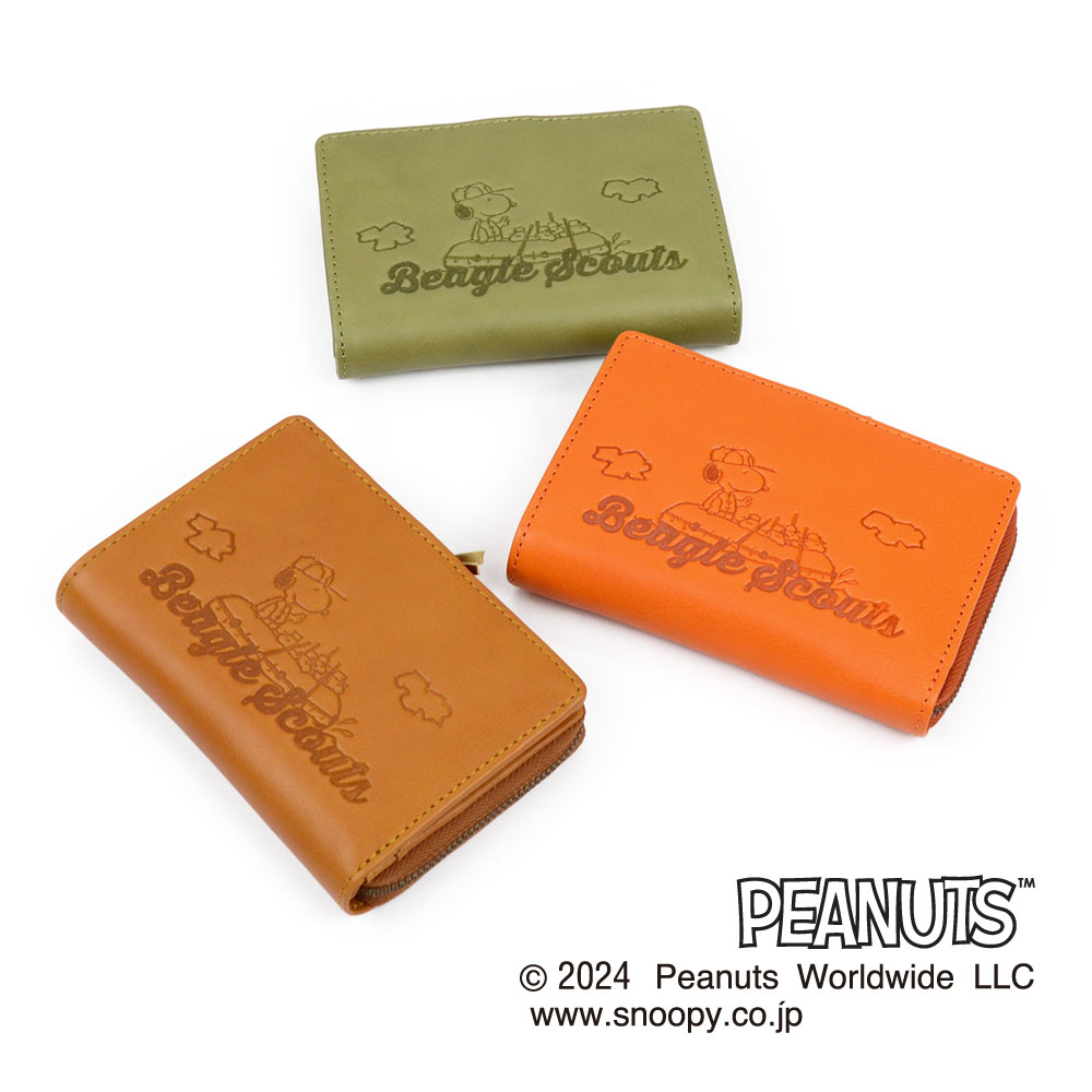 楽天市場】スヌーピー 二つ折り財布 小銭入れ付き 本革 カードが
