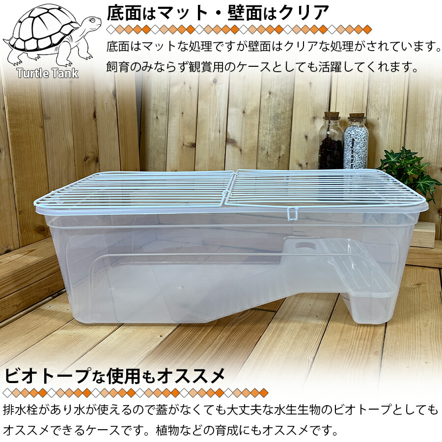 楽天市場】アップグレード 亀飼育ケース (中) タートルタブ 排水口付き
