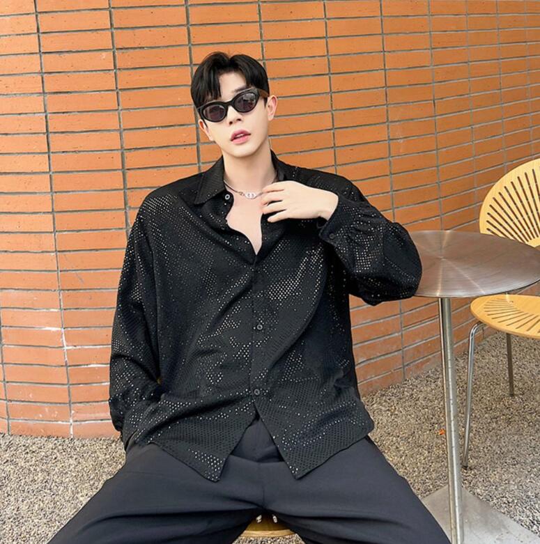 楽天市場】メンズ スパンコールシャツ 男性 舞台演出服 ゆったり 長袖