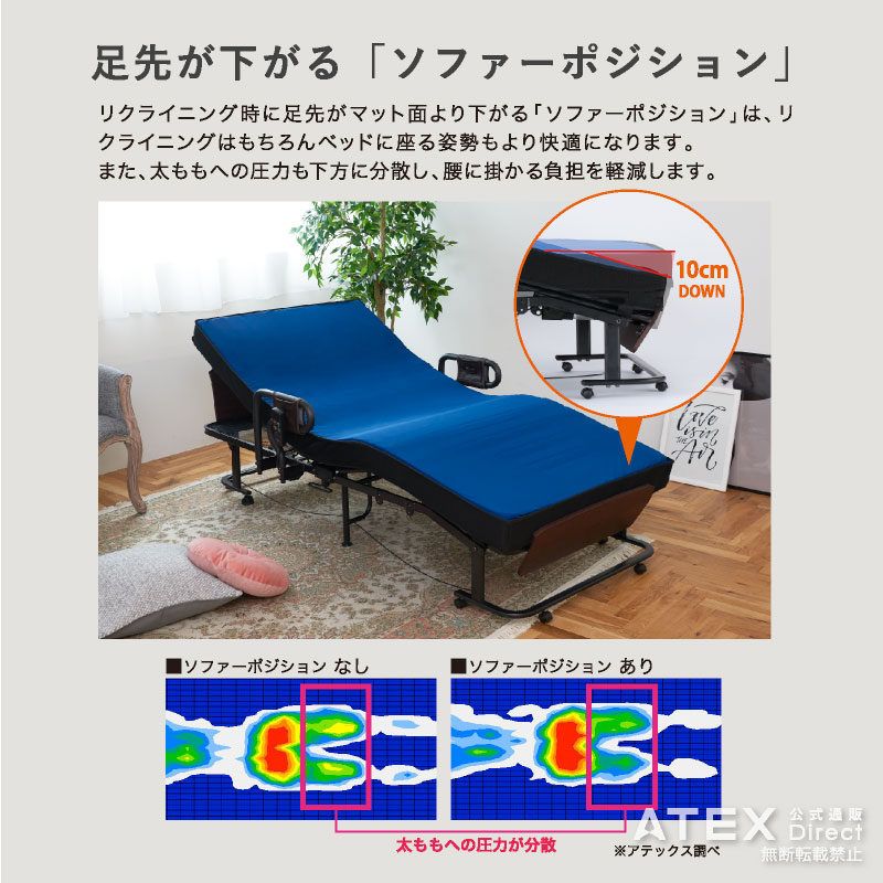 楽天市場】くつろぐベッド収納式 AX-BE839 折りたたみベッド 日本製