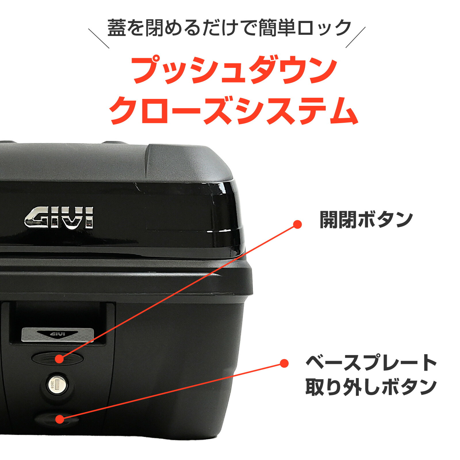 楽天市場】GIVI ジビ バイク用 リアボックス モノロック 32L B32NB