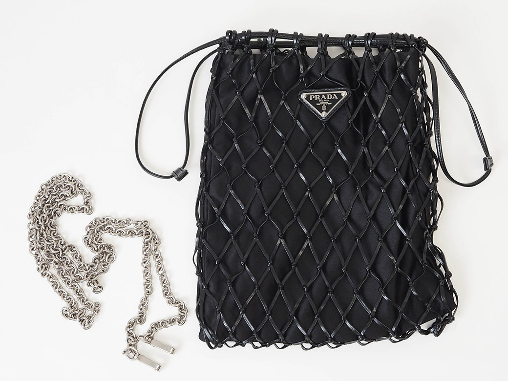楽天市場】プラダ PRADA チェーン ショルダーバッグ メッシュ サテン