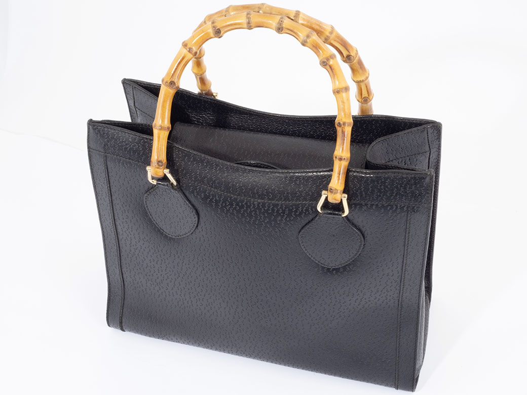 楽天市場】グッチ GUCCI トートバッグ バンブー レザー 黒 ブラック A4