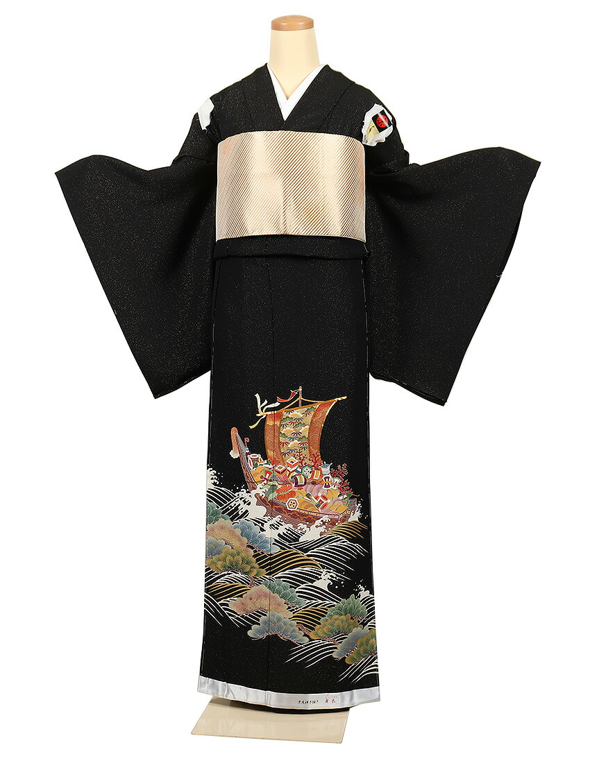 楽天市場】黒留袖 正絹 お仕立て付き 手描き京友禅『舞衣』宝船 単品