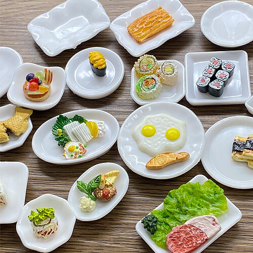楽天市場】ミニチュア 食器 食玩 皿 トレー プレート プラスチック 18