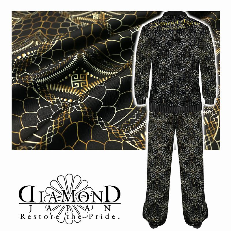 楽天市場】クロコ総柄 バロック柄 黒 金 長袖 セットアップ ジャージ