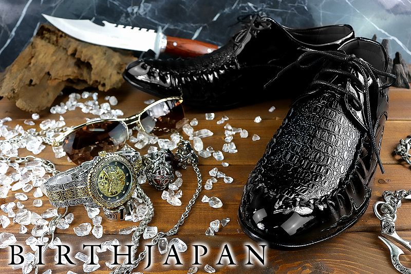 楽天市場】送料無料 クロコ柄 レースアップ ドレスシューズ ブラック