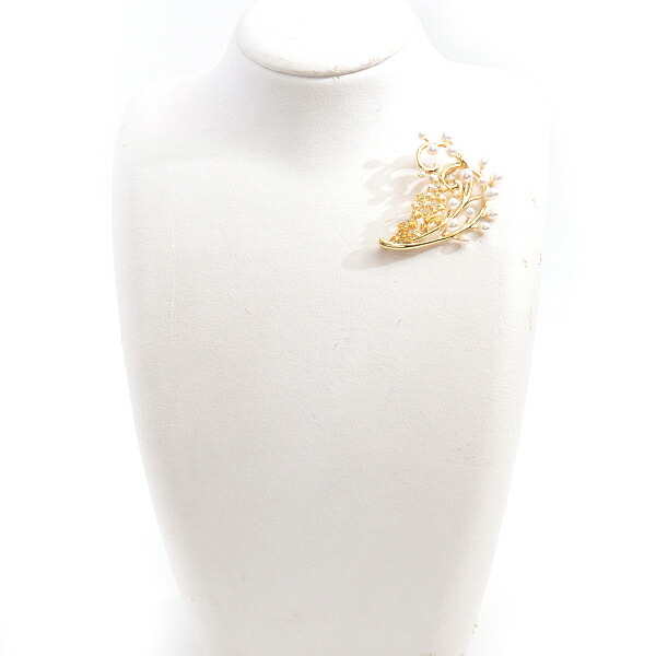 楽天市場】タサキ ブローチ レディース K18 リーフデザイン パール