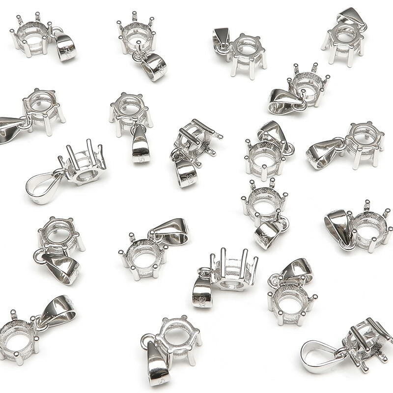 楽天市場】SILVER925 ペンダント用空枠 6本爪 ファセットカット6mm