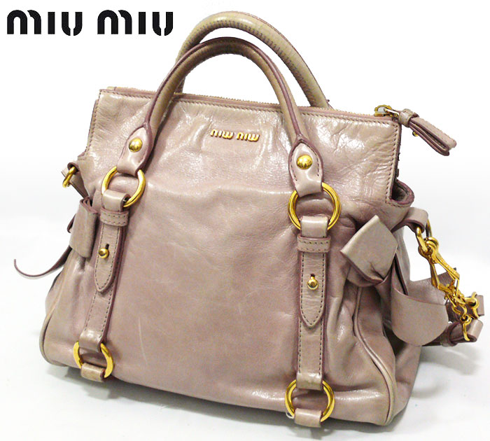 楽天市場】【MIU MIU】ミュウミュウ サイドリボン 2way レザー