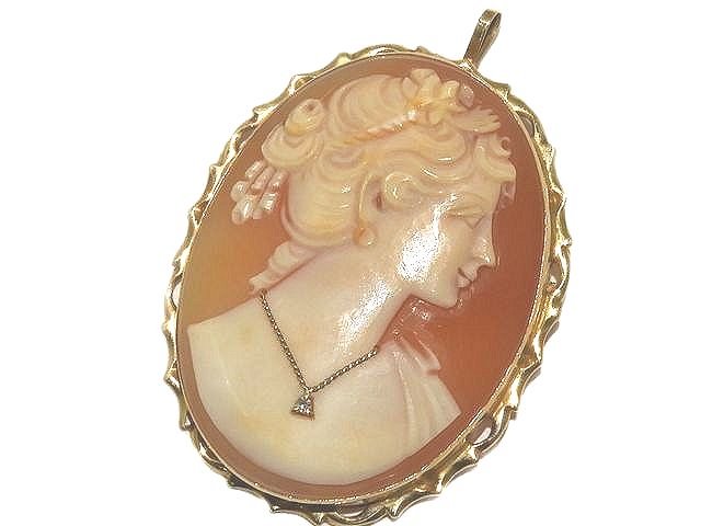 楽天市場】APA 585刻印 カメオ ペンダントトップ / ブローチ ☆ K14