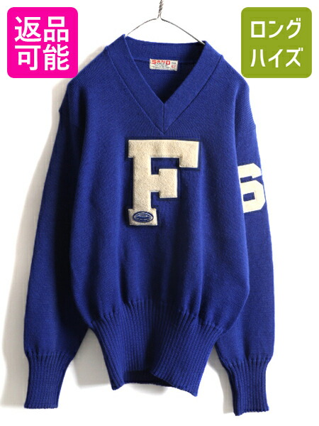 楽天市場】50s ビンテージ ☆ サガラ ワッペン Vネック ウール 長袖