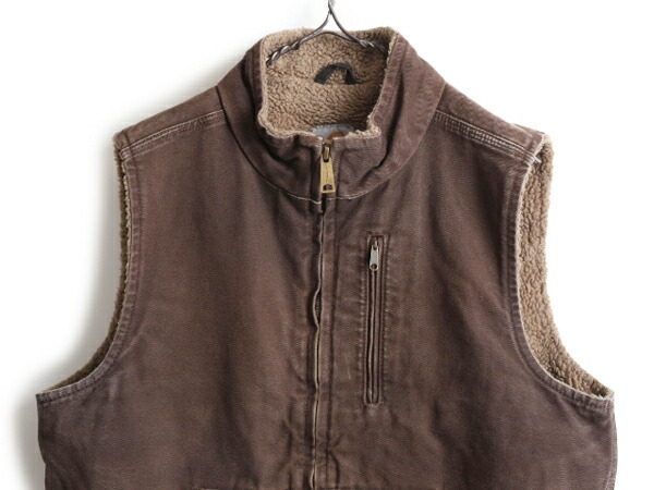 古着 Carhartt カーハート ダックベスト 裏地ボア tch528 中古・古着