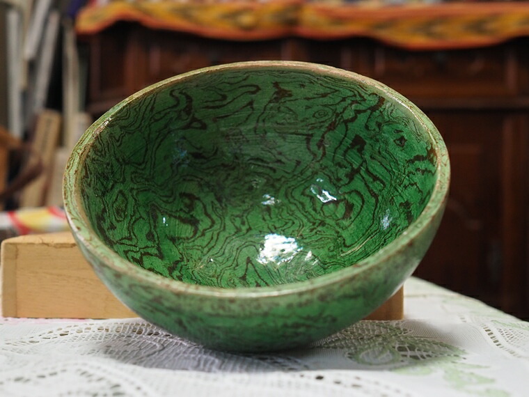 楽天市場】【練り 唐三彩 緑釉 茶碗 練唐三彩 中国唐時代 練り込み
