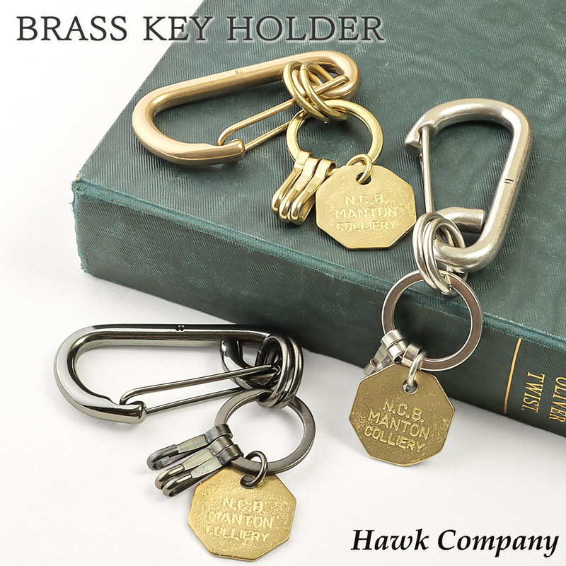 楽天市場】キーリング メンズ キーケース キーホルダー 真鍮 カラビナ