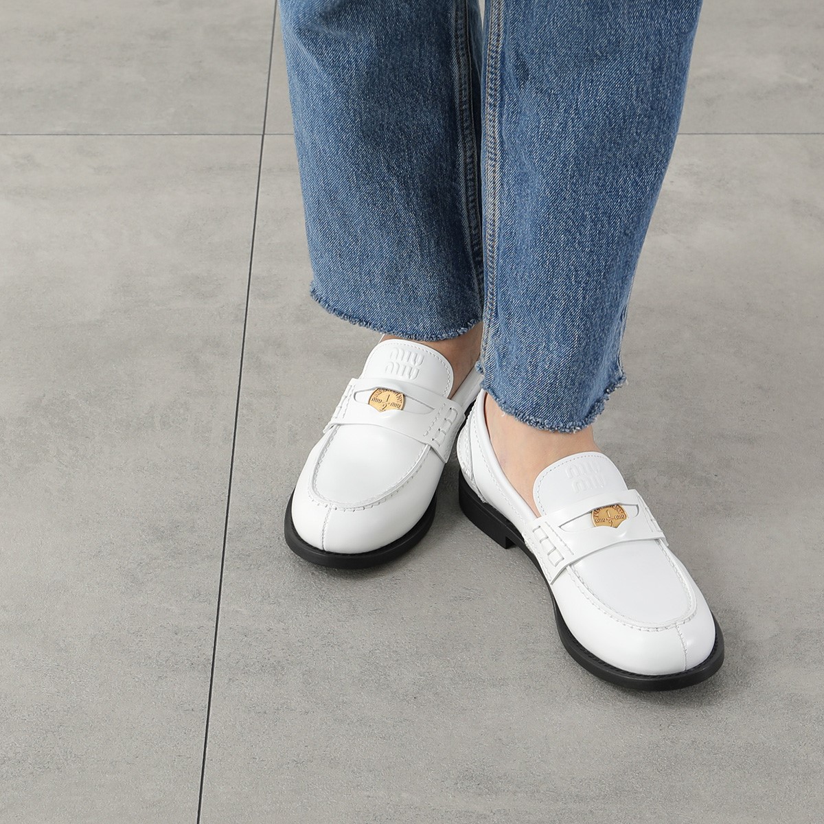 楽天市場】MIUMIU ミュウミュウ ペニーローファー 5D773D ULX