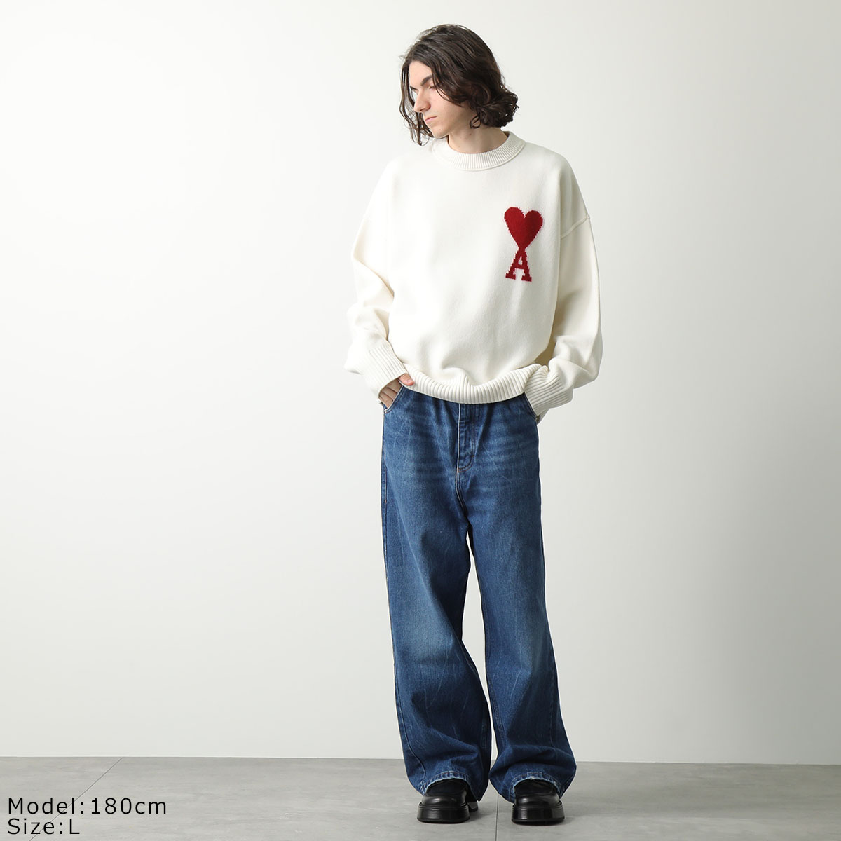 楽天市場】ami paris アミパリス ニット RED ADC SWEATER BFUKS006.018