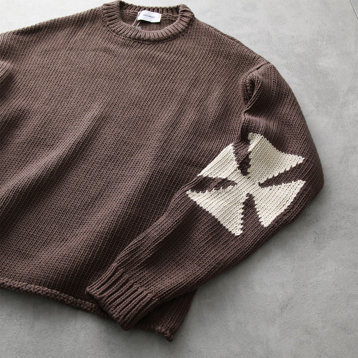 楽天市場】ASKYURSELF アスクユアセルフ ニット CHUNKY CROSS KNIT