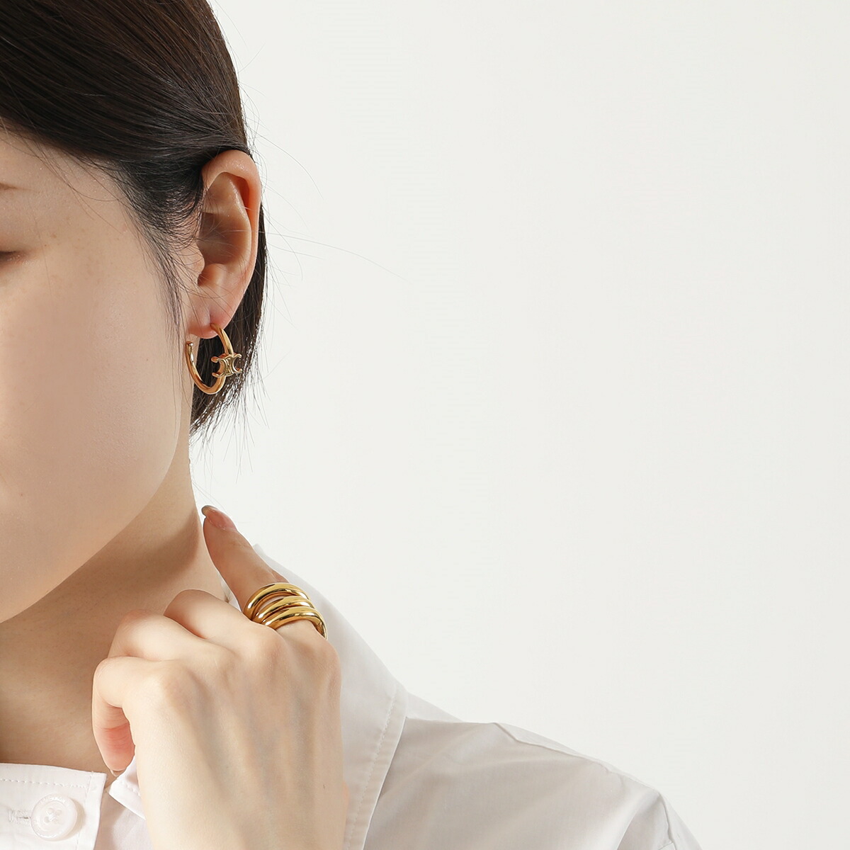 楽天市場】CELINE セリーヌ ピアス Asymmetric Hoops 460RD6BRA.35OR