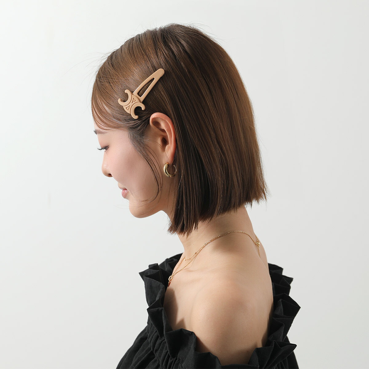 楽天市場】CELINE セリーヌ ヘアクリップ Large Snap Hair Clip ラージ