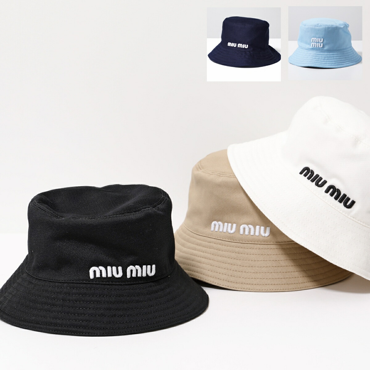 楽天市場】MIUMIU ミュウミュウ バケットハット 5HC196 2DXI