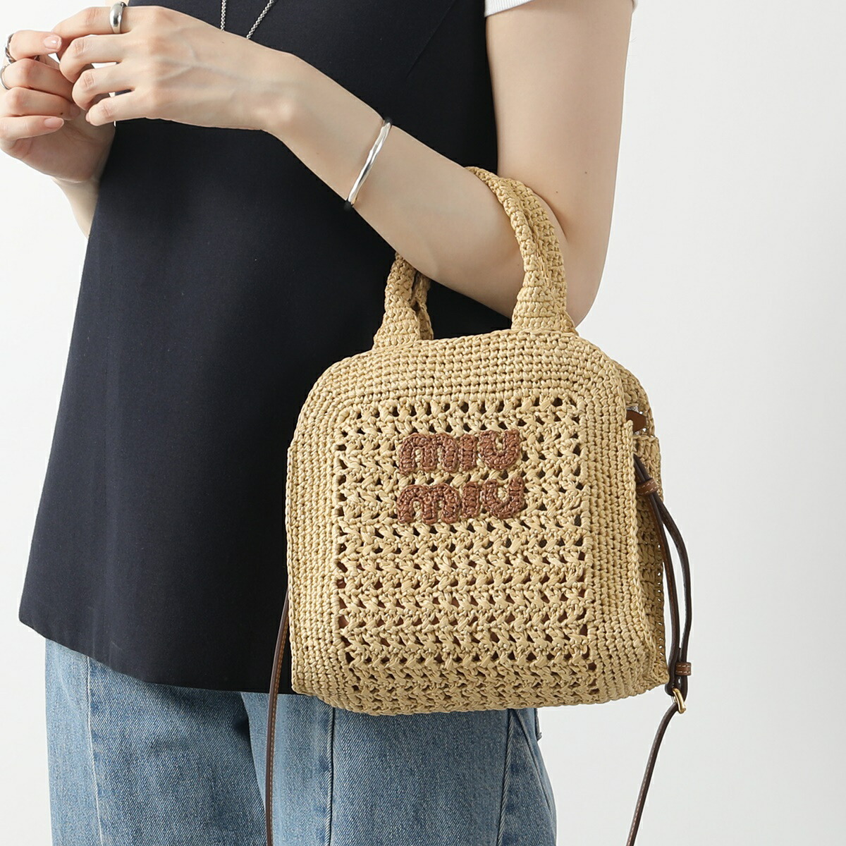 楽天市場】MIUMIU ミュウミュウ かごバッグ 5BA283 2DO1 レディース