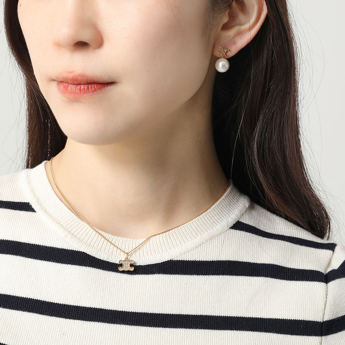 楽天市場】CELINE セリーヌ ピアス PERLS EARRINGS 460TZ6PRB.01GI