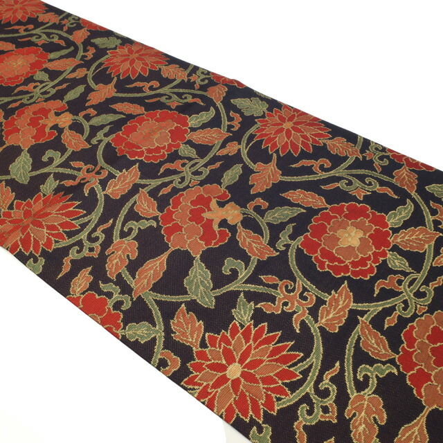 楽天市場】【中古】名古屋帯 リサイクル 九寸 開き仕立て 正絹 全通 黒