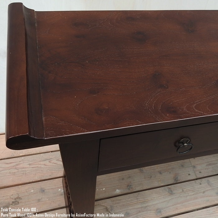 楽天市場】チーク無垢材 コンソールテーブル2D100 DB ダークブラウン