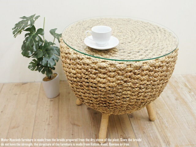 楽天市場】ウォーターヒヤシンス ラウンドテーブル55 ガラストップ