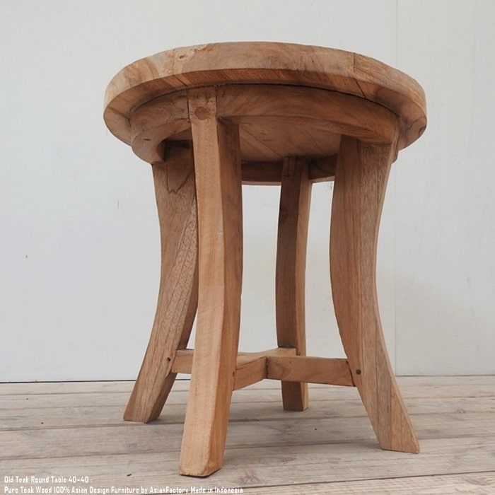 楽天市場】サイドテーブル 40cm オールドチーク ラウンドテーブル
