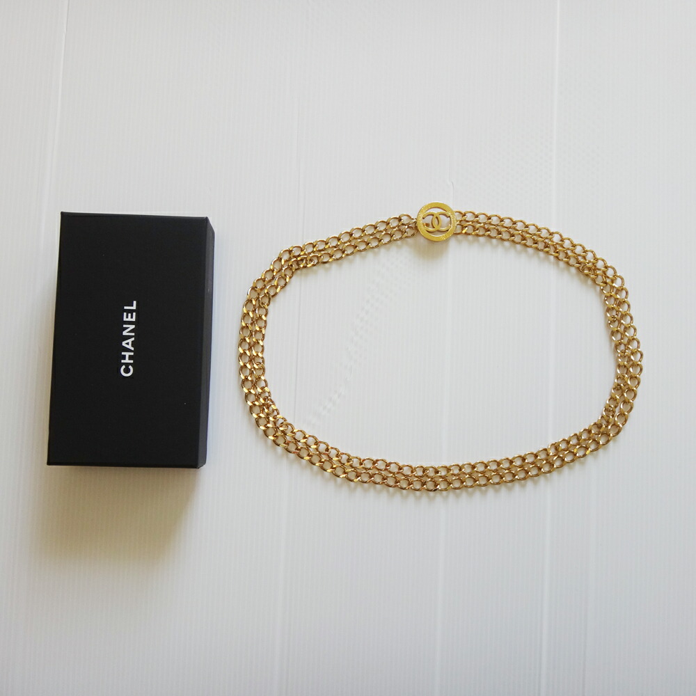 楽天市場】美品 シャネル ベルト チェーンベルト ココマーク ゴールド