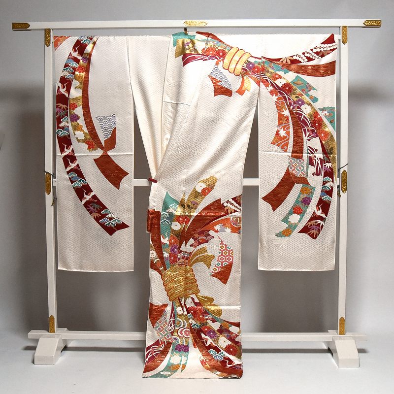 楽天市場】振袖 手縫いお仕立て付き 手描き 吉祥文様 束ね熨斗 金駒