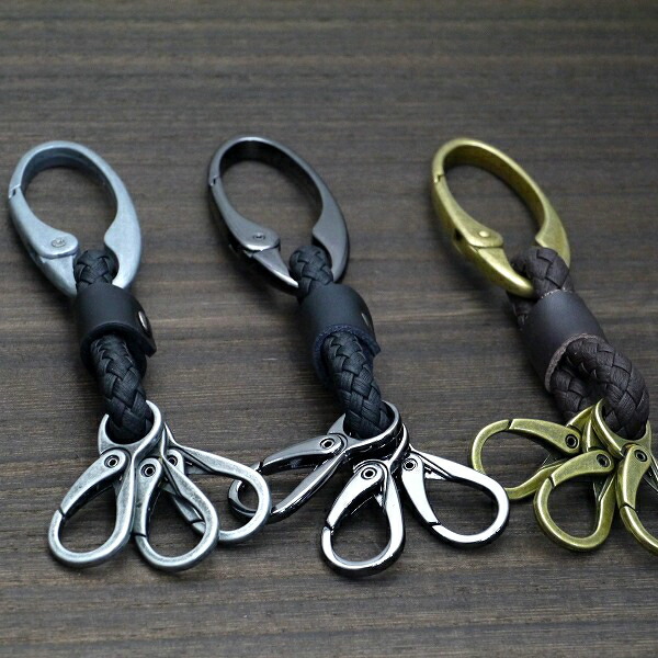 楽天市場】キーリング キーホルダー 革 メンズ カラビナ おしゃれ