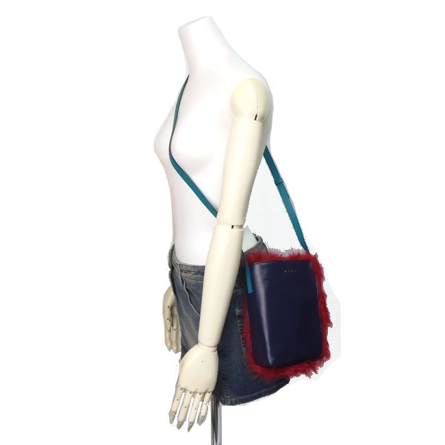 楽天市場】MARNI マルニ MUSEO NANO レザー×ファー ショルダーバッグ