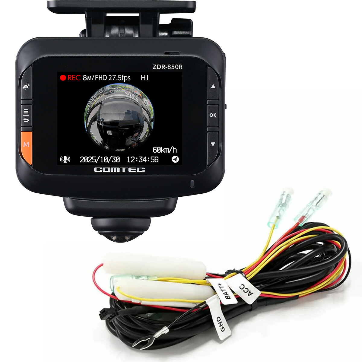 楽天市場】【お得なセット品】コムテック ZDR-850R 360°＋リアカメラ